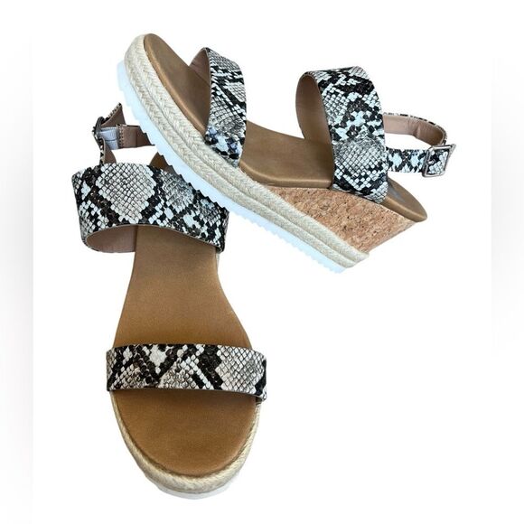 BRAND NEW DOLCE VITA SNAKESKIN WEDGE SUMMER SANDALS WOMENS SIZE 9 - Picture 1 of 6